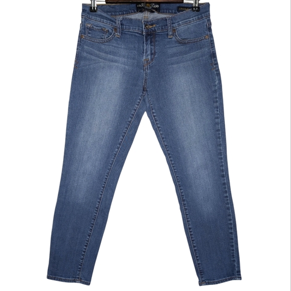 Lucky Brand Zoe Straight Crop Medium Wash Blue Cropped Jeans Size 6/28 - Picture 1 of 16